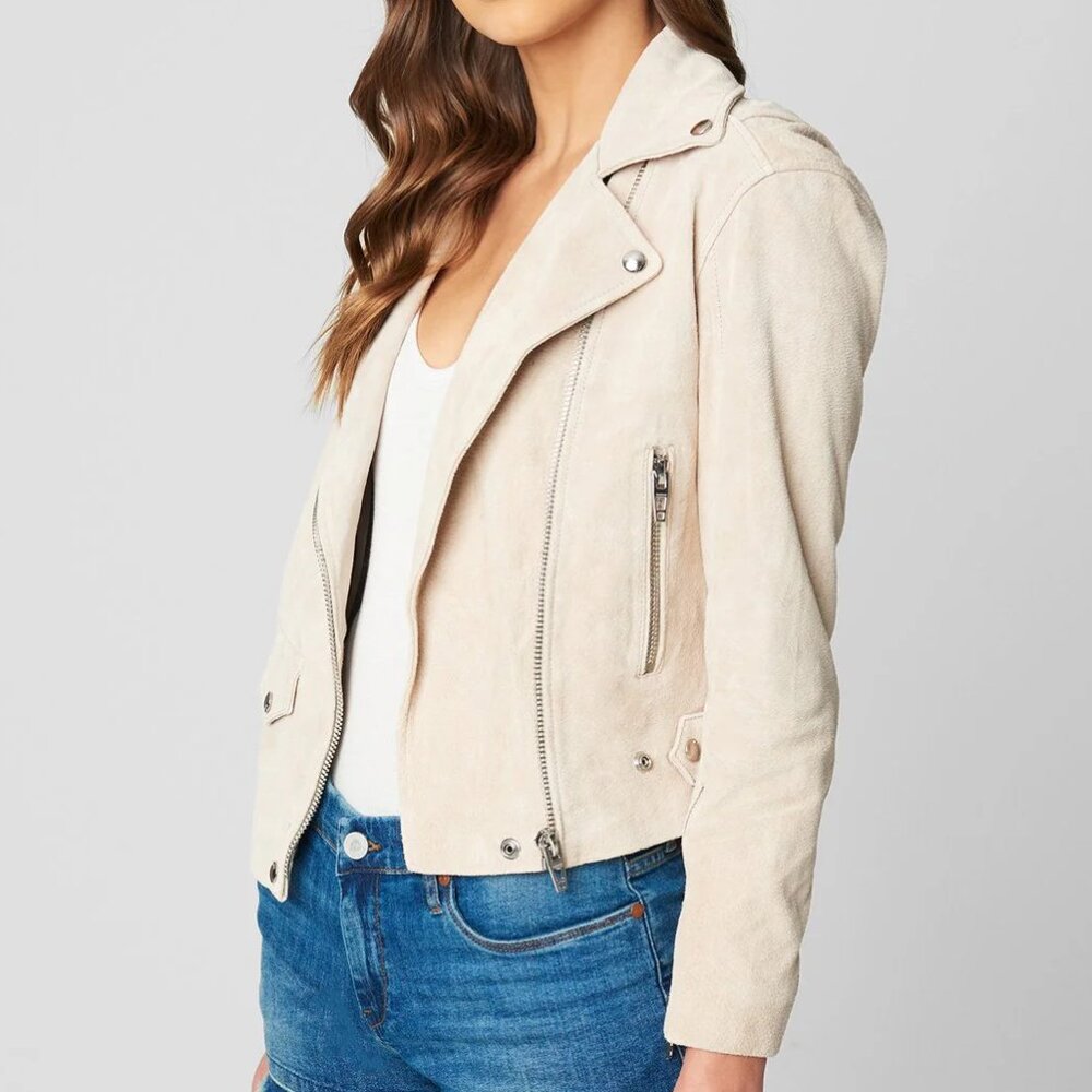 BNWT BLANK NYC - SUNDAY DRIVE SUEDE MOTO JACKET in Beige